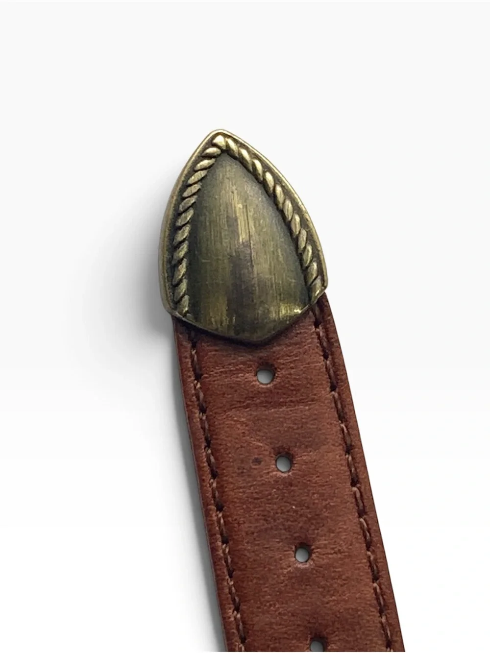 GUESS Brown Leather Strap Watch with Bronze Star Accent, Unisex